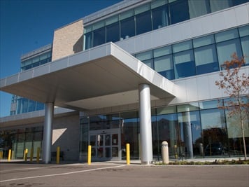 Outside front of building