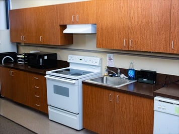 Functional kitchen used to simulate activities needed for home management